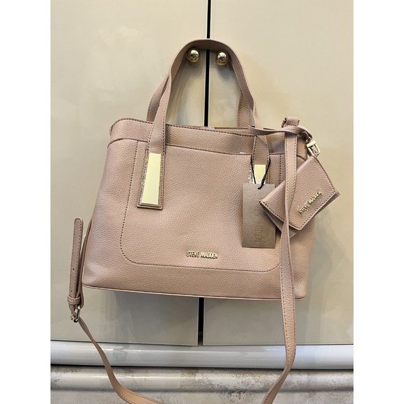 NWT STEVE MADDEN BGRAMMER SATCHEL HAND BAG CAMEL BEIGE TIK TOK VIRAL TRENDY - Picture 5 of 8